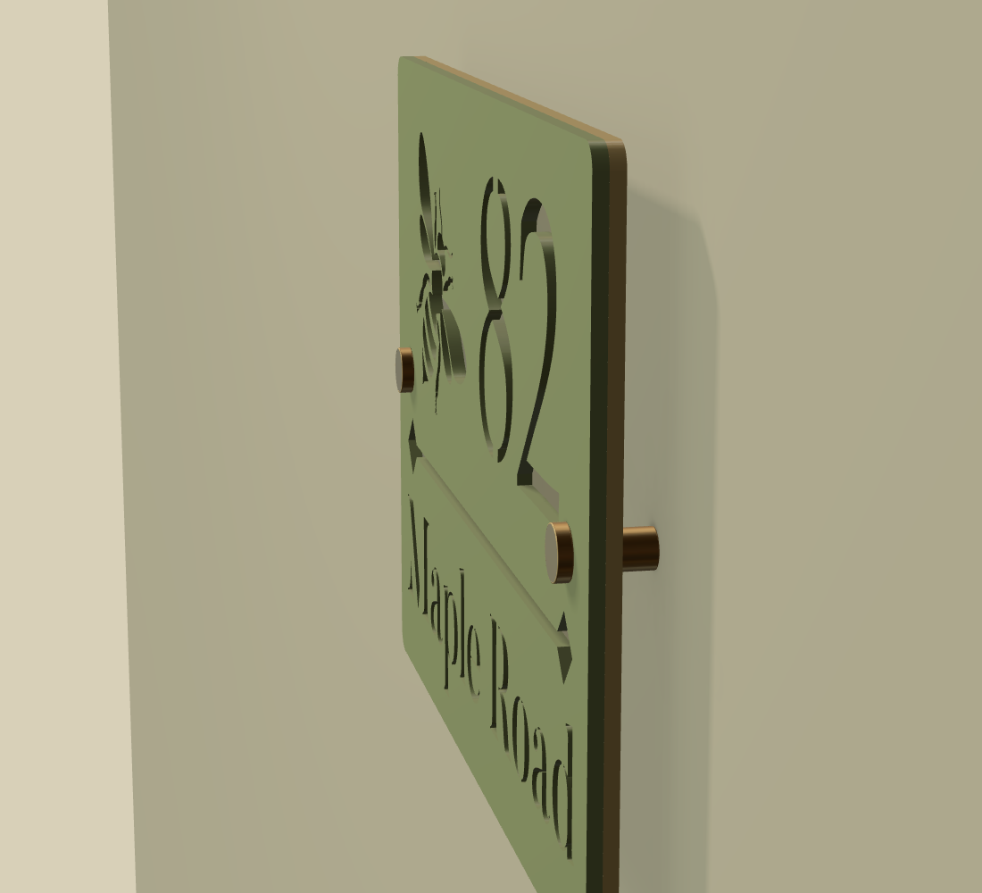 Angled wall clearance, Sage Green / Mirror Gold, after